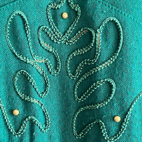 Vintage Jessica Howard 80s does 40s Dress Emerald Green - Picture 7 of 7